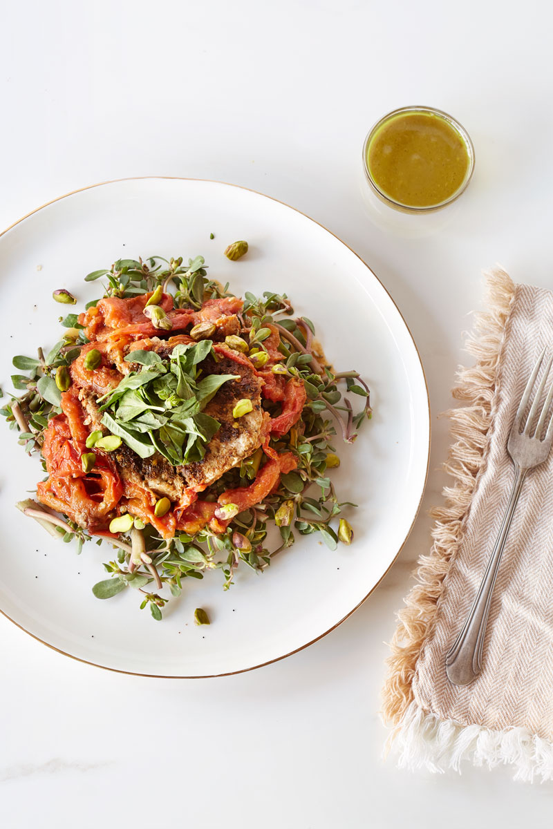 1335-Clean-Living-Guide-purslane-salad-with-tomato-thai-herbed-turkey-patty-glute-free-paleo-1200